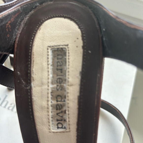 Vintage Charles David metal stiletto heels. - Picture 3 of 6